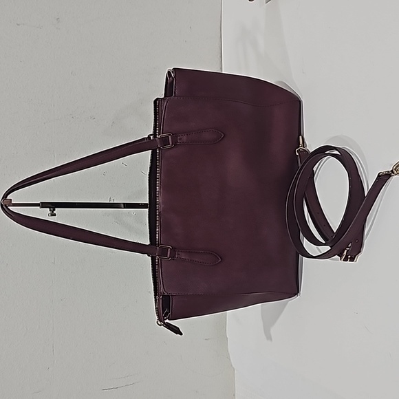 Tory Burch Emerson Micro Satchel Crossbody Shoulder Bag Burgundy Tote - Picture 16 of 16